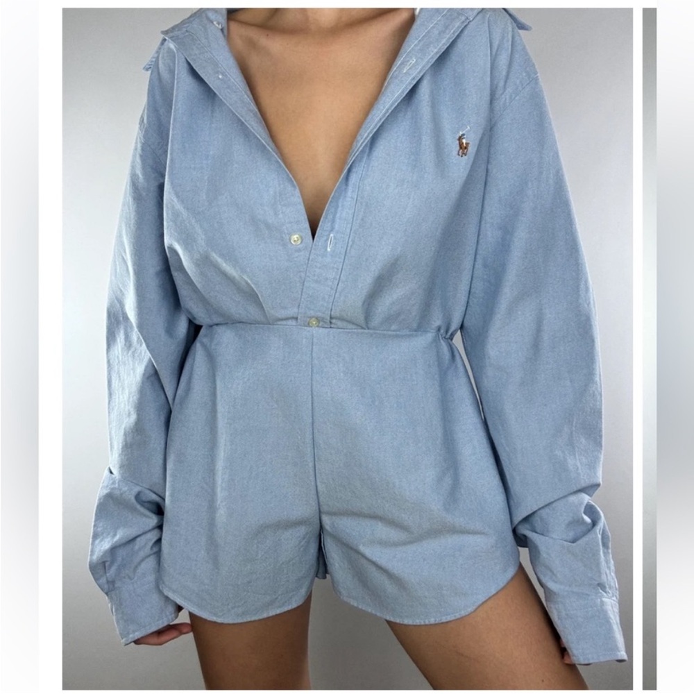 Ralph Lauren Upcycled Light Blue Jumpsuit (from men's button down)
